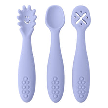 Load image into Gallery viewer, 3PCS Silicone Spoon Fork for Baby Utensils Set Feeding Food Toddler Learn to Eat Training Soft Fork Cutlery Children&#39;S Tableware