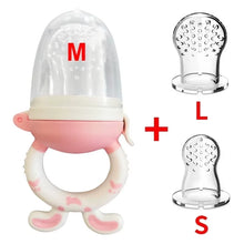 Load image into Gallery viewer, 3 in 1 Baby Fruit Feeder Nipple Pacifier Fresh Food Fruit Milk Feeding Bottles Nibbler Learn Feeding Drinking Teething Pacifier