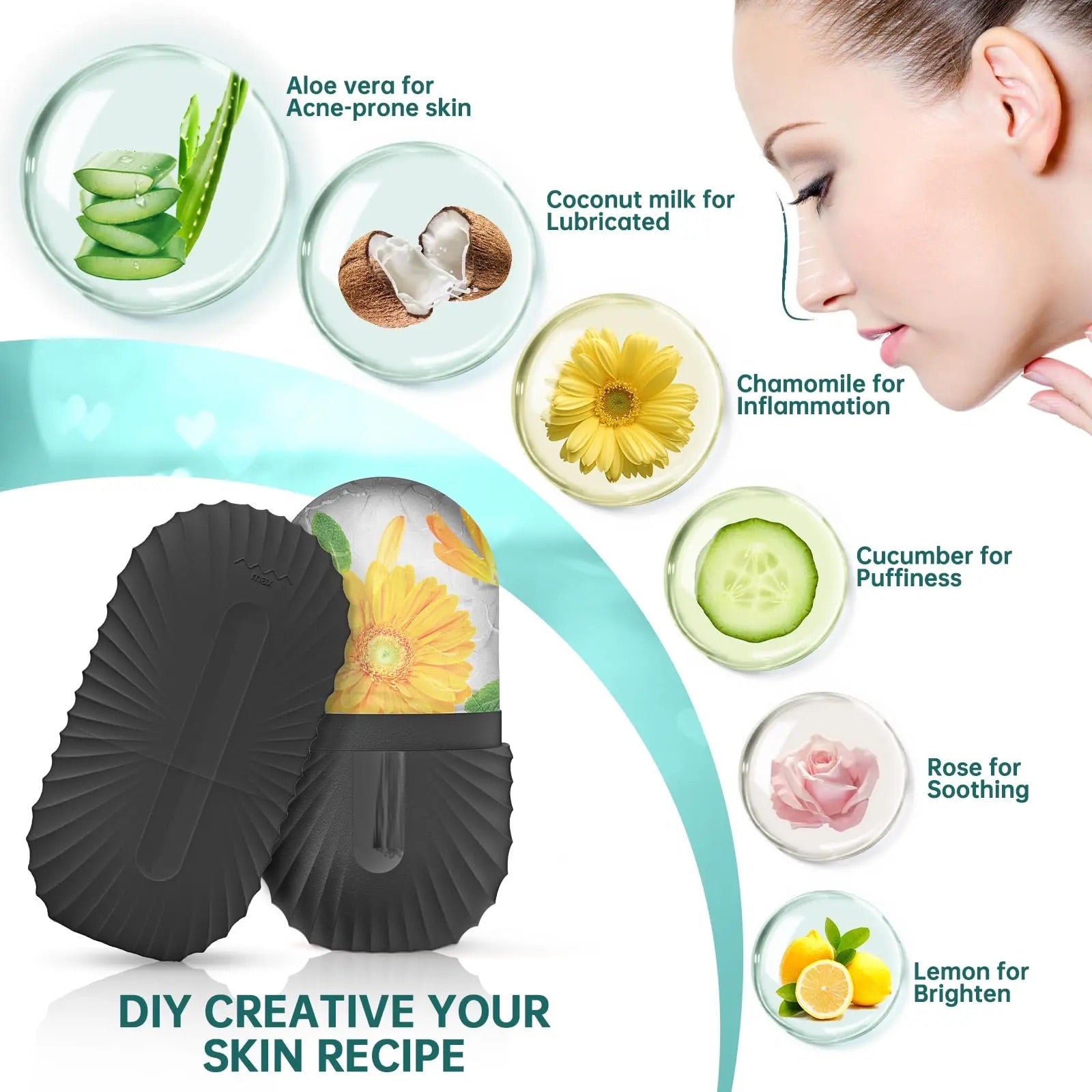 Gua Sha and Jade Stone Facial Massage Roller