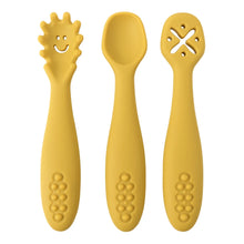 Load image into Gallery viewer, 3PCS Silicone Spoon Fork for Baby Utensils Set Feeding Food Toddler Learn to Eat Training Soft Fork Cutlery Children&#39;S Tableware