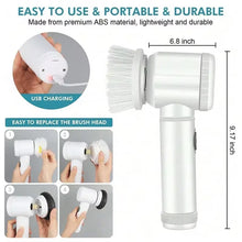 Load image into Gallery viewer, Electric Spin Scrubber, Bathroom Cordless Cleaning Brush Power Scrubber with 5 Replaceable Brush Heads, Electric Cleaning Brush