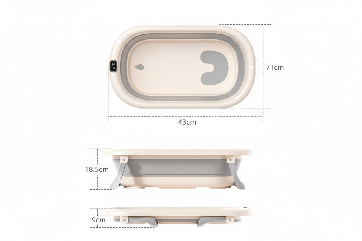 Digital Temperature Sensitive Baby Bath Tub Large Household Portable Folding Bath Tub Children'S Bath Tub Children'S Bath Tub