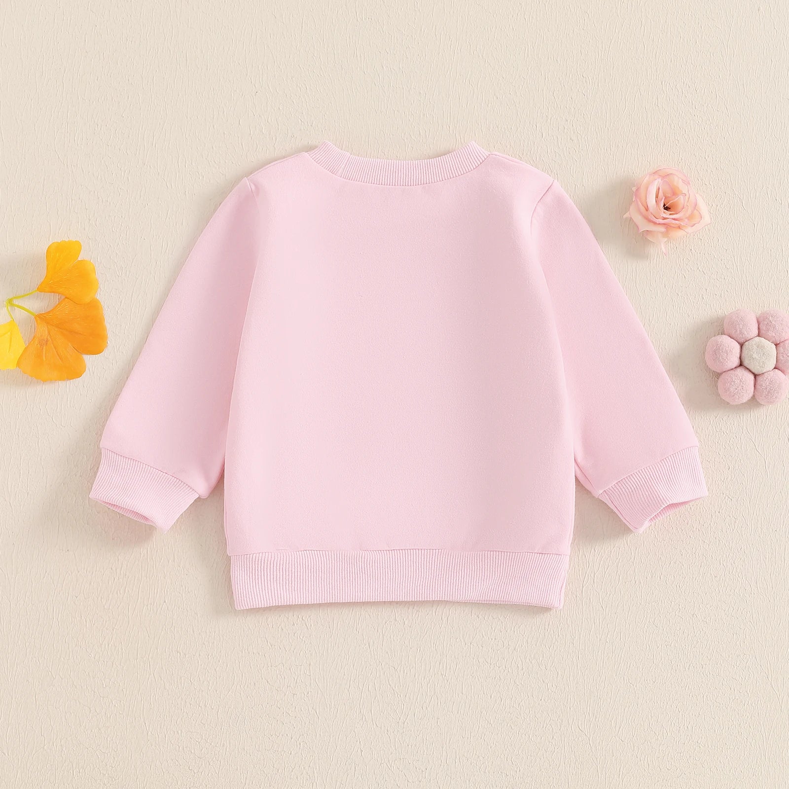 Autumn Family Matching Kids Girls Sweatshirt Long Sleeve Letter Bow Print Pullover Mom Pink Fall Clothes