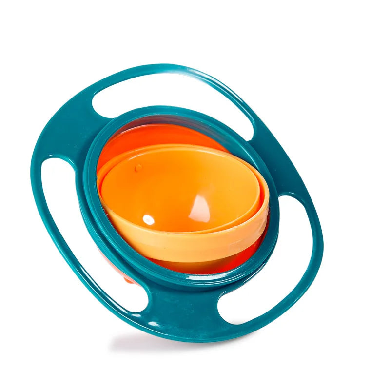 Magic Gyro Bowl 360 Degree Rotate Spill-Proof Bowls with Lid Plastic Creative Dishes Practice Feeding Bowls for Toddler Baby Kid