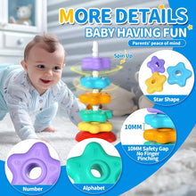 Load image into Gallery viewer, Motor Skill development Rotating Rainbow Tower Puzzle 