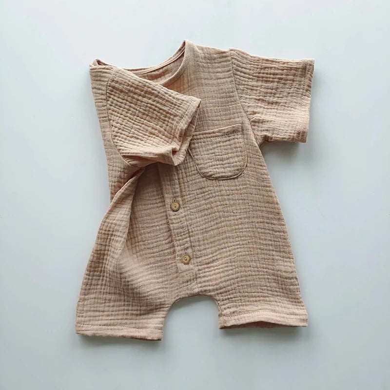 Newborn Baby Unisex Short Sleeves Romper Organic Cotton 