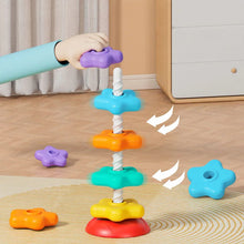 Load image into Gallery viewer, Motor Skill development Rotating Rainbow Tower Puzzle 
