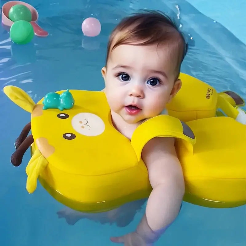 Non Inflatable Baby Swim Float with Seat & Shoulder Straps 
