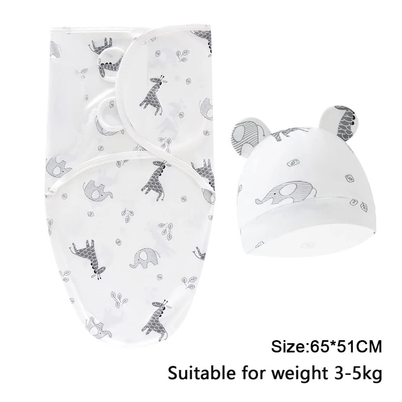 0-6m Baby Swaddle/Blanket and Hat Set 