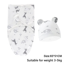 Load image into Gallery viewer, 0-6m Baby Swaddle/Blanket and Hat Set 