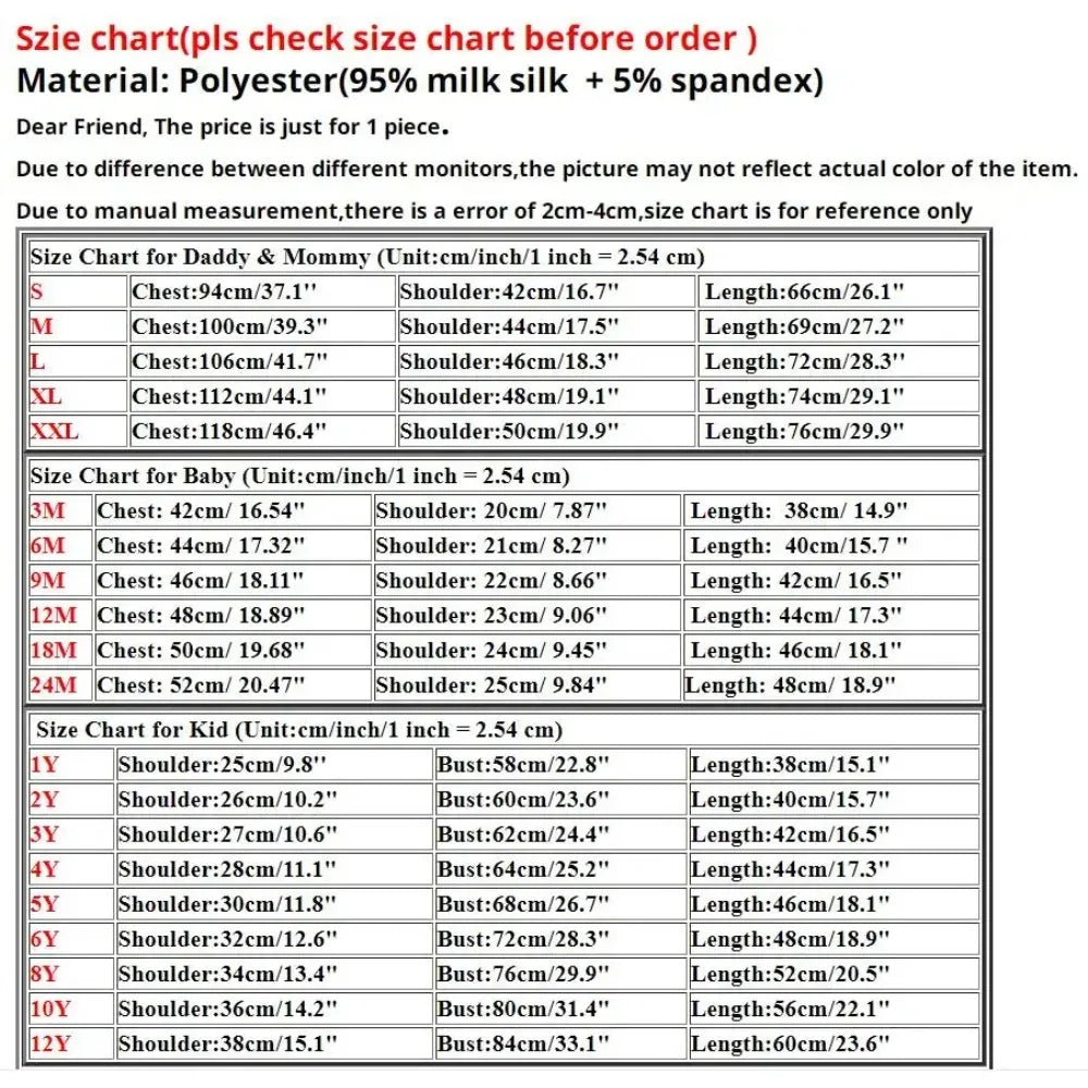 Printed Short Sleeve Family Matching Outfits