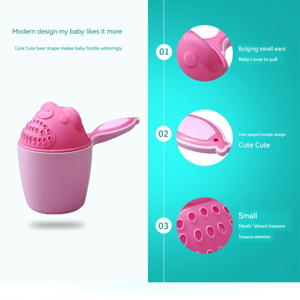 Children's Bathing Shampoo Cup - Cute Cartoon Baby Bath Caps and Hair Washing Tool