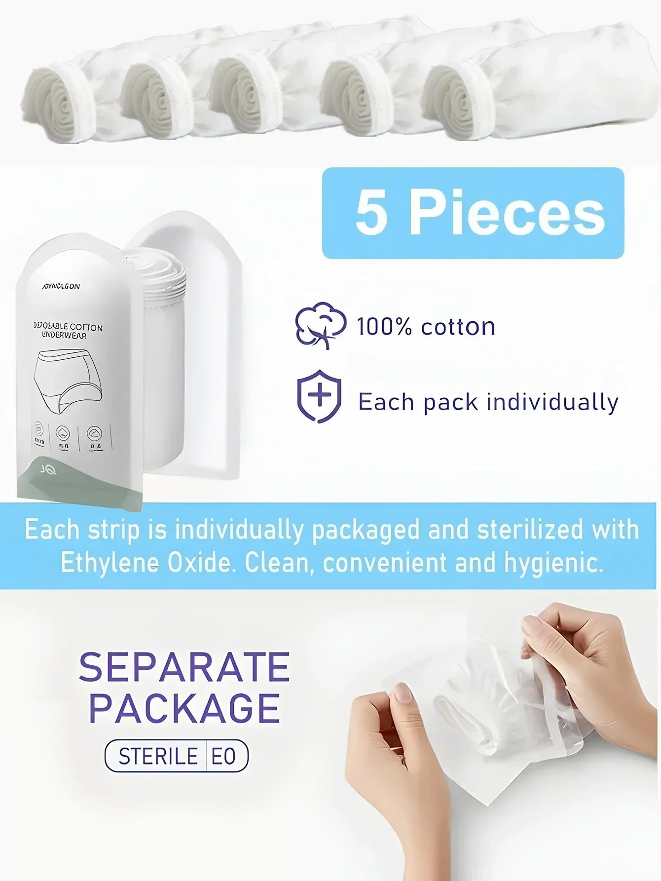 Premium Leak-Proof Women's Disposable Underwear, 5-Piece Set