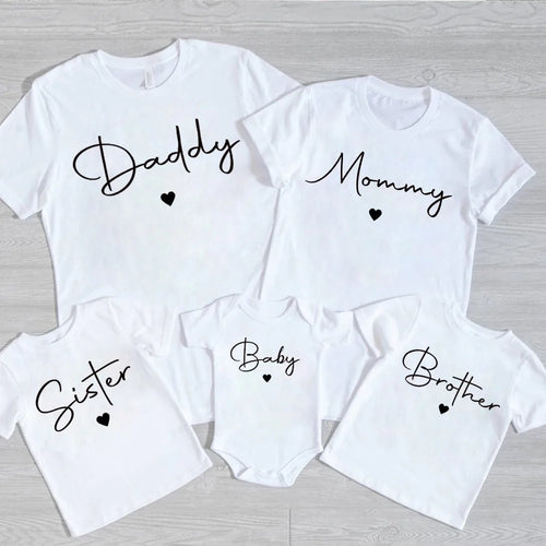 Printed Short Sleeve Family Matching Outfits