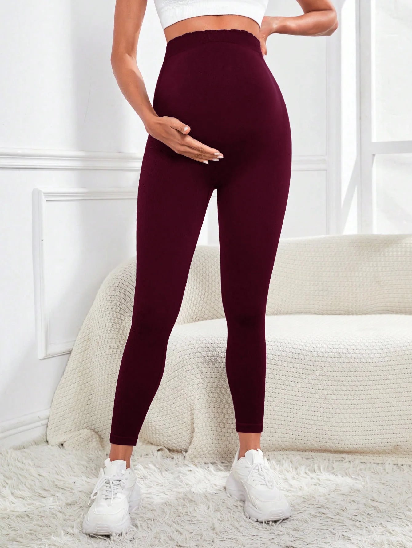 High Waist Pregnancy Leggings Maternity Clothes for Pregnant Women Belly Support Knitted Leggins Body Trousers
