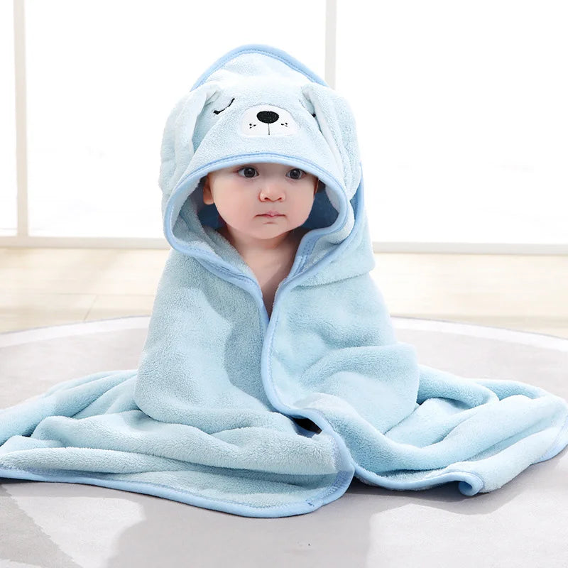 Cartoon Animal Baby Bath Towels Soft Newborn Hooded Towel 