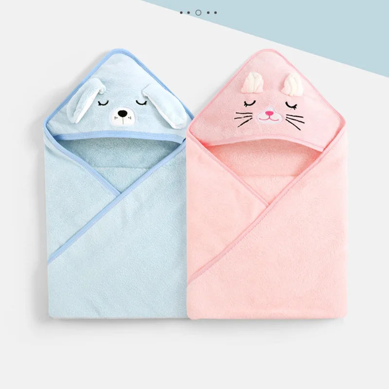 Cartoon Animal Baby Bath Towels Soft Newborn Hooded Towel 