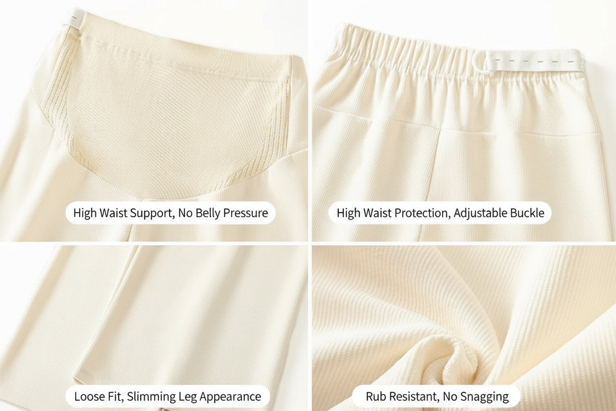 2024 Autumn Winter Maternity Pants Wide Leg Loose Straight Elastic Waist Belly Long Trousers for Pregnant Women Youth Pregnancy