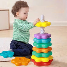 Load image into Gallery viewer, Motor Skill development Rotating Rainbow Tower Puzzle 