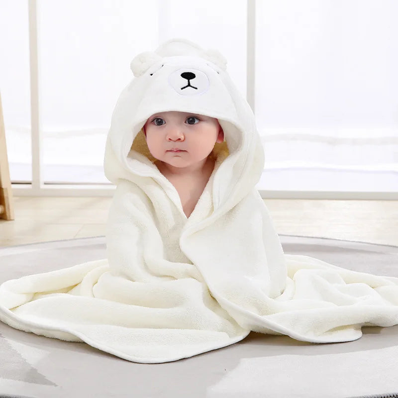 Cartoon Animal Baby Bath Towels Soft Newborn Hooded Towel 