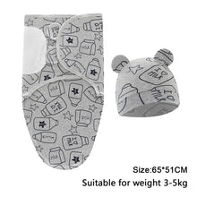 Load image into Gallery viewer, 0-6m Baby Swaddle/Blanket and Hat Set 