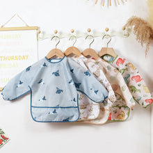 Load image into Gallery viewer, Elinfant 1PC Long Sleeve Bibs, Waterproof Feeding Bibs,Washable Burp Cloth,Coveralls Bibs,Easy to Clean,Wash-Free Eating Bibs