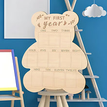 Load image into Gallery viewer, First Year Wooden Bear Milestone Tracker