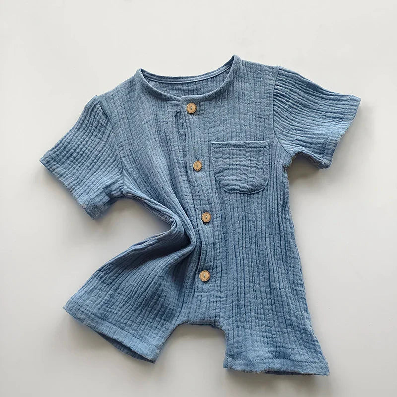 Newborn Baby Unisex Short Sleeves Romper Organic Cotton 