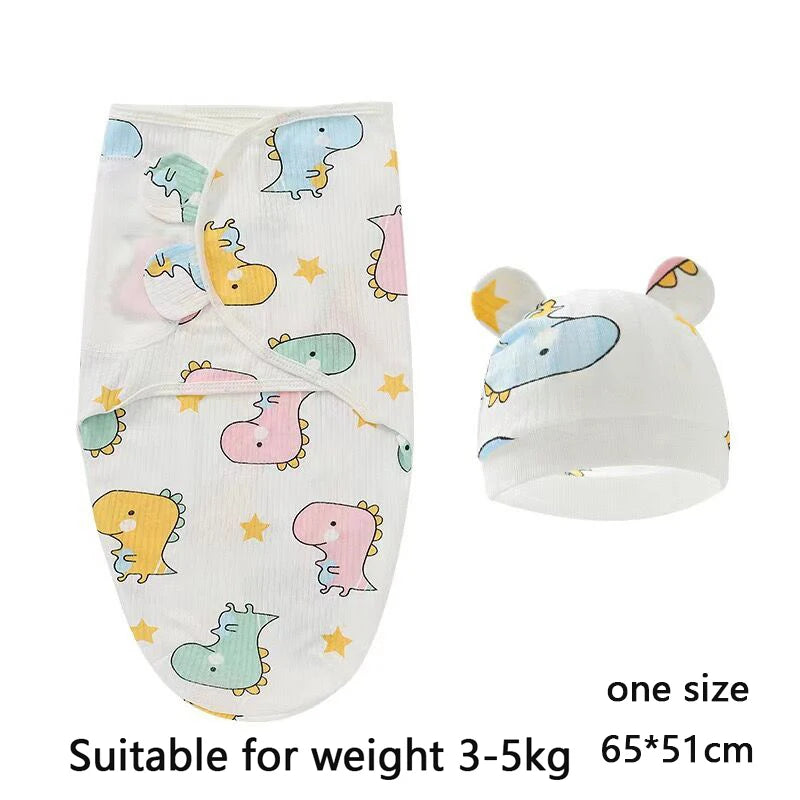 0-6m Baby Swaddle/Blanket and Hat Set 