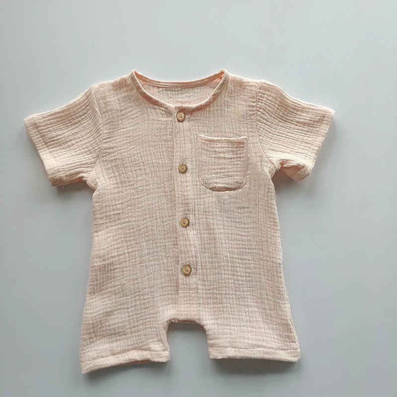 Newborn Baby Unisex Short Sleeves Romper Organic Cotton 