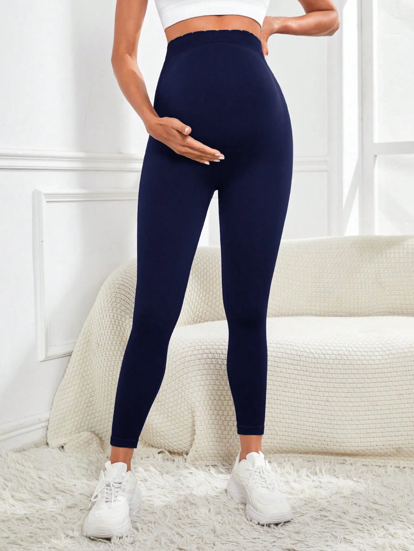 High Waist Pregnancy Leggings Maternity Clothes for Pregnant Women Belly Support Knitted Leggins Body Trousers