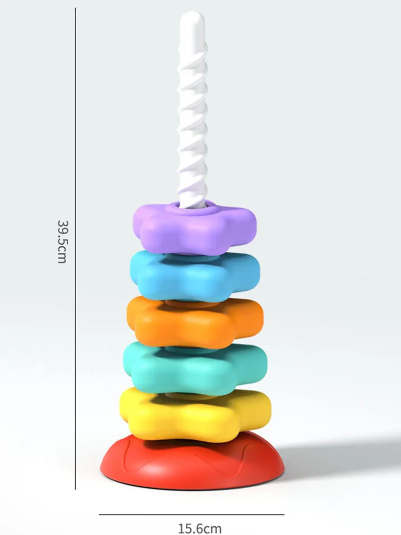 Motor Skill development Rotating Rainbow Tower Puzzle 