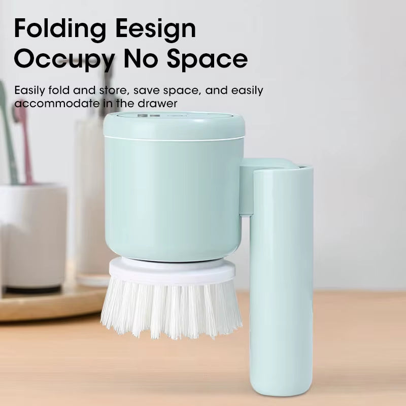 Electric Spin Scrubber, Bathroom Cordless Cleaning Brush Power Scrubber with 5 Replaceable Brush Heads, Electric Cleaning Brush