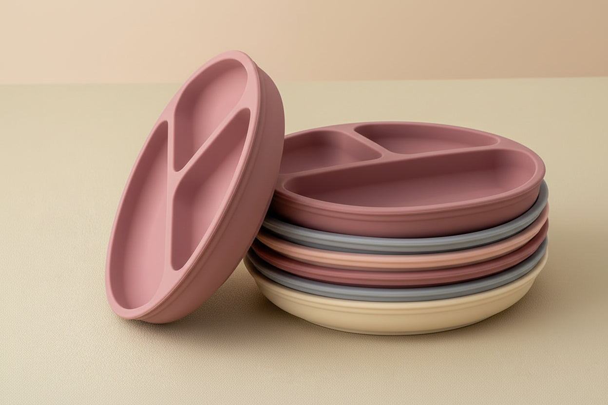 1PCS Baby Sucker Silicone Dining Plate BPA Free Children Dishes Suction Toddle Training Tableware Kids Feeding Bowls Baby Stuff