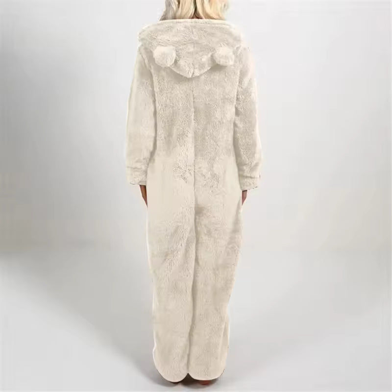 Plush Hooded Jumpsuit Pajama