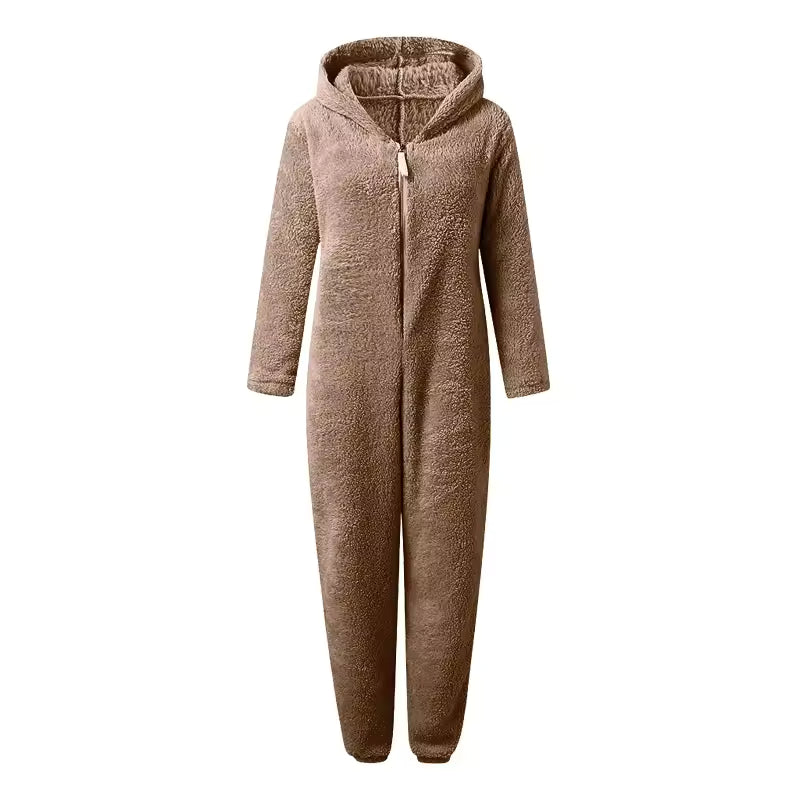 Plush Hooded Jumpsuit Pajama