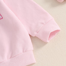 Load image into Gallery viewer, Autumn Family Matching Kids Girls Sweatshirt Long Sleeve Letter Bow Print Pullover Mom Pink Fall Clothes