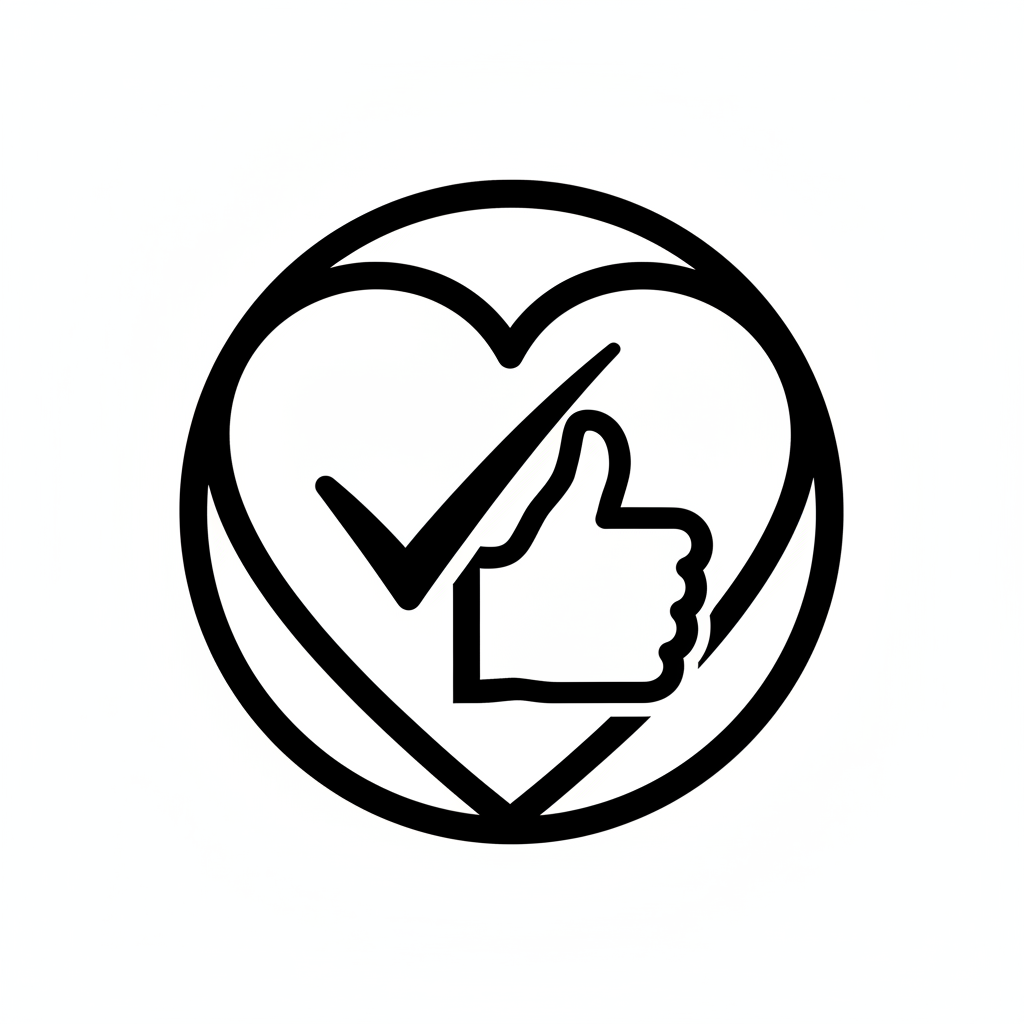 generate a black and white icon for "mom approved picks" 