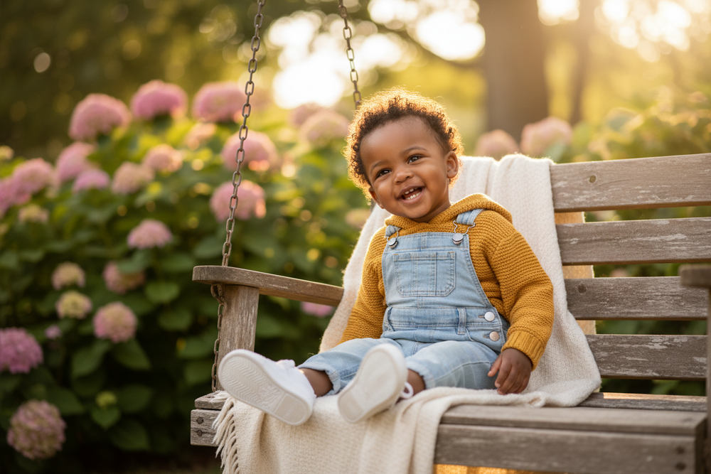 generate an image of a black baby, of a 2 year old 
