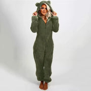 Plush Hooded Jumpsuit Pajama