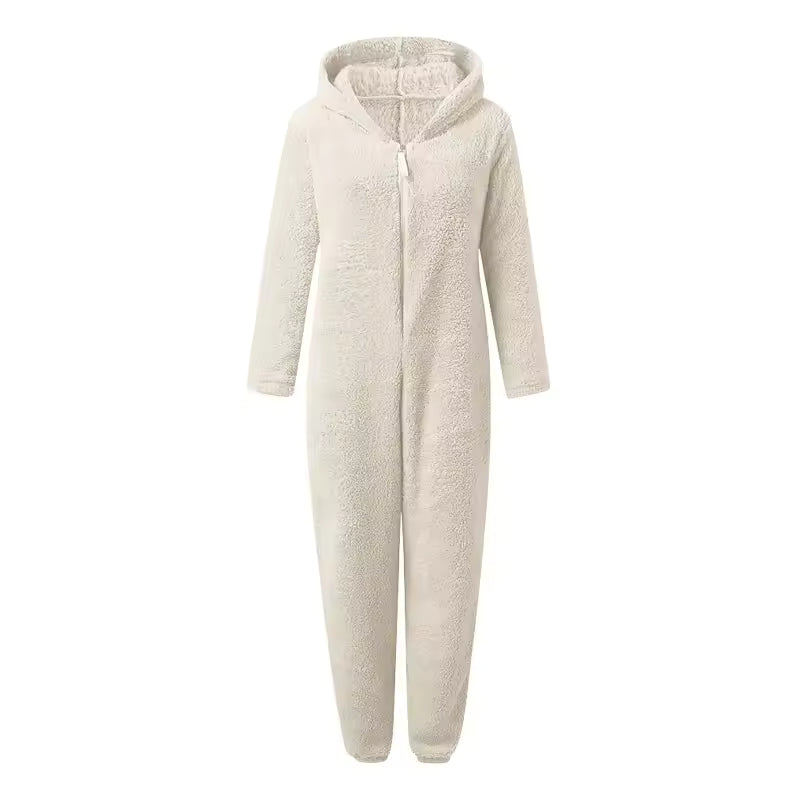 Plush Hooded Jumpsuit Pajama
