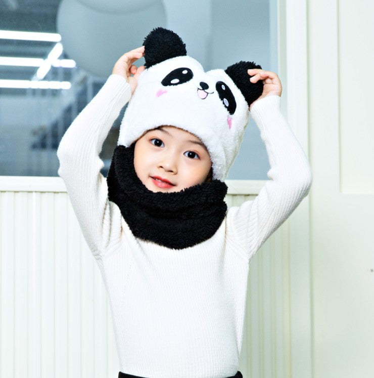 Baby Winter Hat and Scarf Set - Cute Animal Fleece Beanie with Neck Warmer